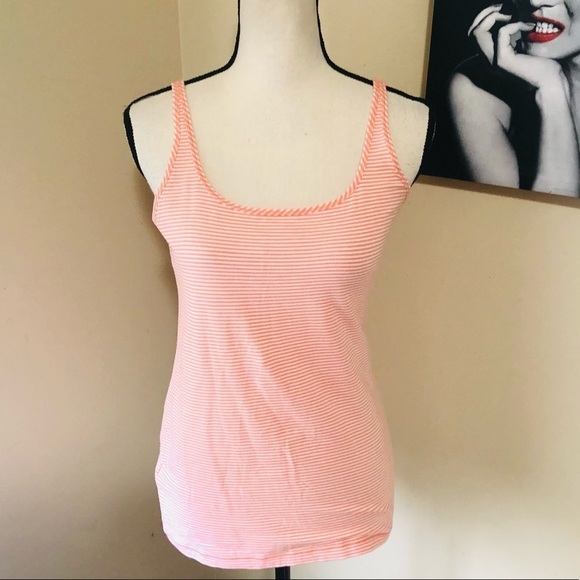 Eddie Bauer Striped Salmon Cotton Tank Top - Picture 1 of 7